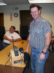2007-07 - KB0ULB at July meeting - show and tell